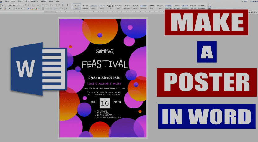 how to create a poster on word