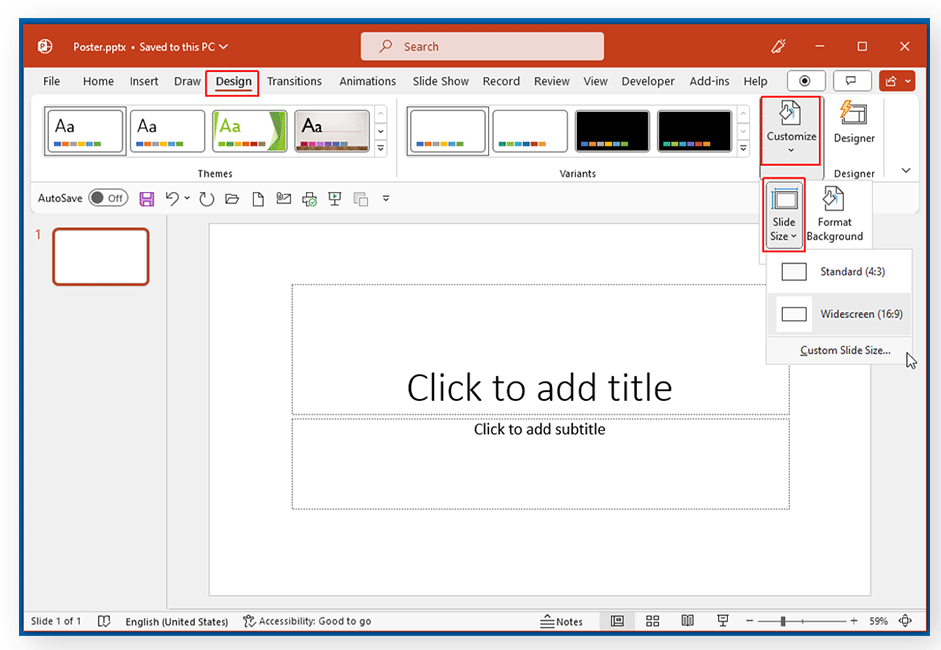 how to do a poster on powerpoint